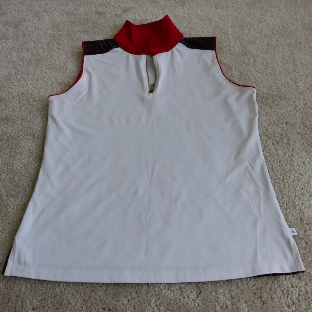 Lady Hagen Red and White Sleeveless Top